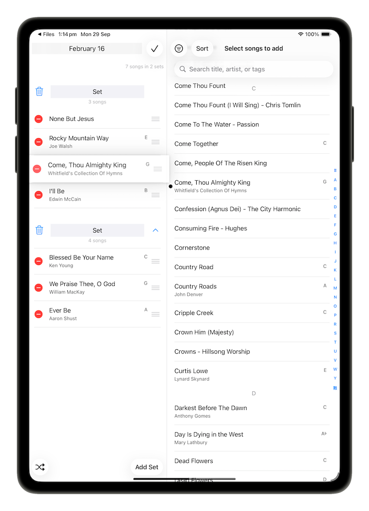 building-setlists-songsheet-pro